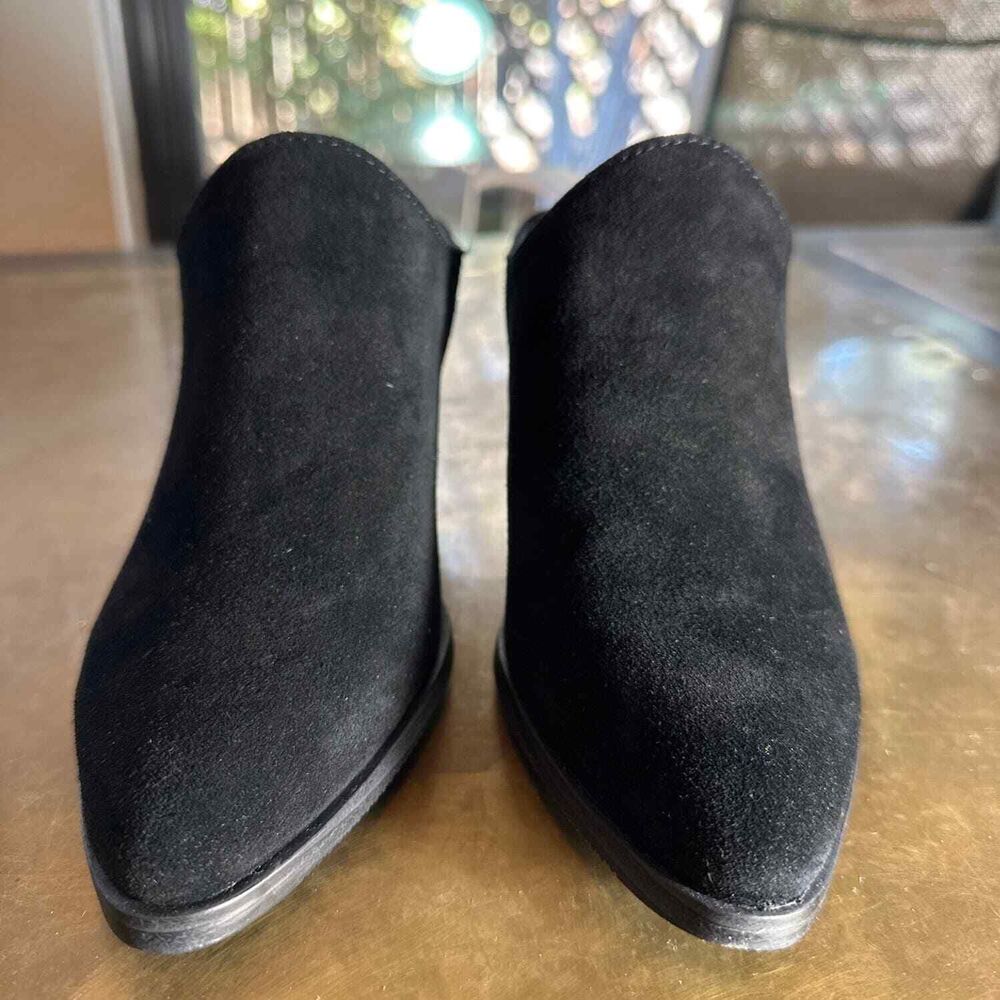 Blondo Block Heel Mules 7.5 Waterproof Suede Western Office Casual Chic Black - Picture 5 of 12